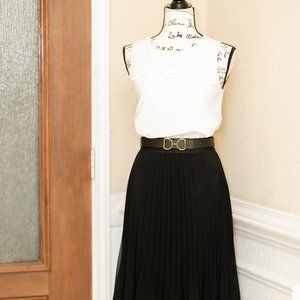 Chiffon Twirl Pleated Midi Skirt - NWOT